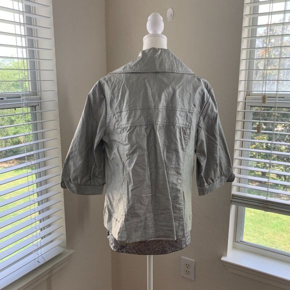 Chico's Womens Jacket and Tank Top Set Size 1 Medium Gray Silver Metallic Travel - Picture 2 of 13